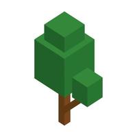 Isometric tree illustration vector on a white background