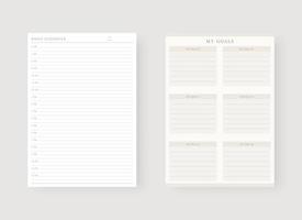 Daily planner template. Set of planner and to do list. Modern planner template set. Vector illustration.