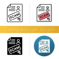 Competition scam icon vector