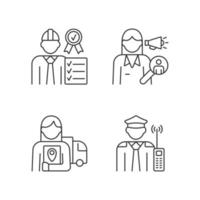 Staff of company RGB linear icons set vector