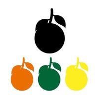 Vector illustration of orange fruit cut icon