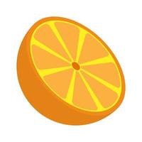 Ilustración vectorial de icono de corte de fruta naranja vector