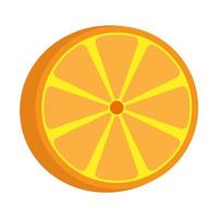 Vector illustration of orange fruit cut icon