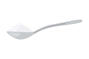 Sugar spoon full of powder crystals of salt or sugar vector illustration.