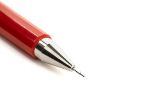 Close up of Mechanical pencil on white background with copy space photo