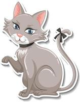 A sticker template of cat cartoon character vector