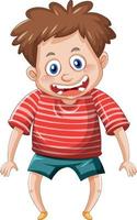 A boy wears red t-shirt on white background vector