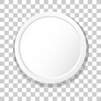 White plain plate on grid background vector