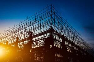 Construction Site silhouettes photo