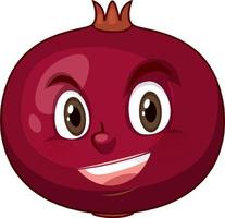 Pomegranate cartoon character with facial expression vector