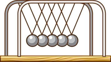 Newtons cradle pendulum on white background vector