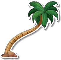 Palm tree sticker isolated on white background vector