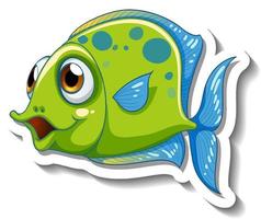 Pegatina de dibujos animados de animales marinos con peces lindos vector