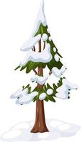 árbol cubierto de nieve vector