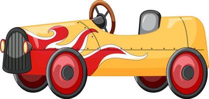 Mini coche de juguete vintage sobre fondo blanco. vector