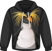 Front of hoodie sweater with penguin pattern vector