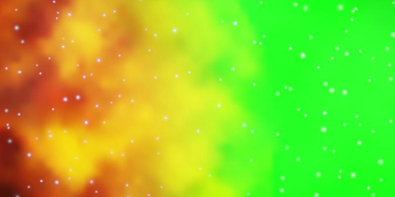 Light Green, Yellow vector layout with bright stars.