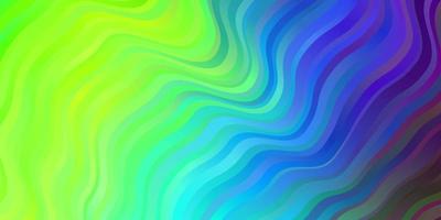 Dark Multicolor vector background with bent lines.