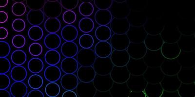 Dark Multicolor vector background with circles.