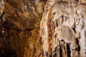 Beautiful rock formations inside a natural cave photo