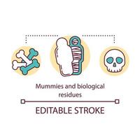 Mummies and biological residues concept icon vector