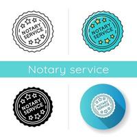 Notary services stamp mark icon vector