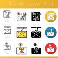 Scam types icons set vector