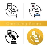 Gambling scam icon vector