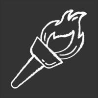 Medieval torch chalk icon vector