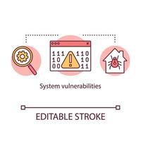 System vulnerabilities concept icon vector