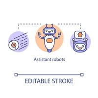 Assistant robots concept icon vector