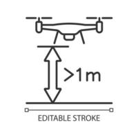 icono de etiqueta manual lineal de altura mínima de vuelo vector