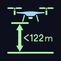 Max flight height RGB color manual label icon for dark theme vector