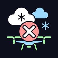 Dont fly when heavy snow RGB color manual label icon for dark theme vector