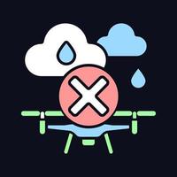 Dont fly when heavy rain RGB color manual label icon for dark theme vector