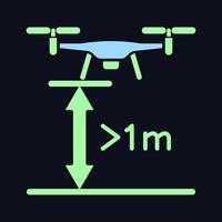 Minimum flight height RGB color manual label icon for dark theme vector