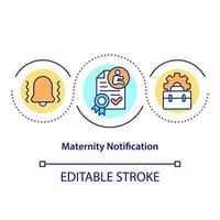 icono de concepto de notificación de maternidad vector