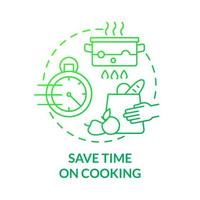 Save time on cooking green gradient concept icon vector