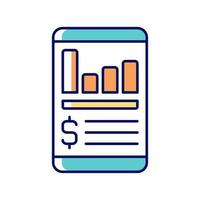 Expense tracker app RGB color icon vector