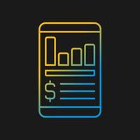 Expense tracker app gradient vector icon for dark theme