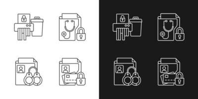 Information sensitivity linear icons set for dark and light mode vector