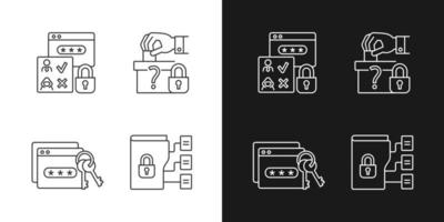 Data sensitivity linear icons set for dark and light mode vector