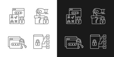 Data sensitivity linear icons set for dark and light mode vector