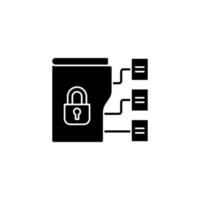 Data classification black glyph icon vector