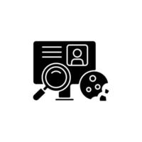 Cookie id black glyph icon vector