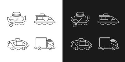 Taxi booking linear icons set for dark and light mode vector