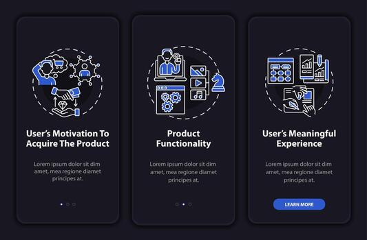 UX rules onboarding mobile app page screen vector