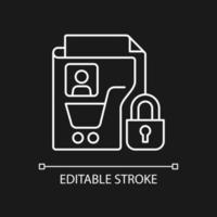 Consumer data privacy white linear icon for dark theme vector