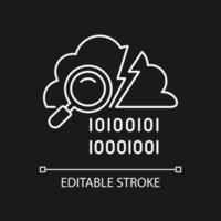 Data breach detection white linear icon for dark theme vector