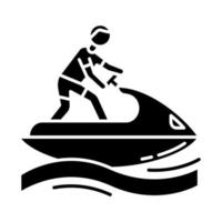 Jetskiing glyph icon vector